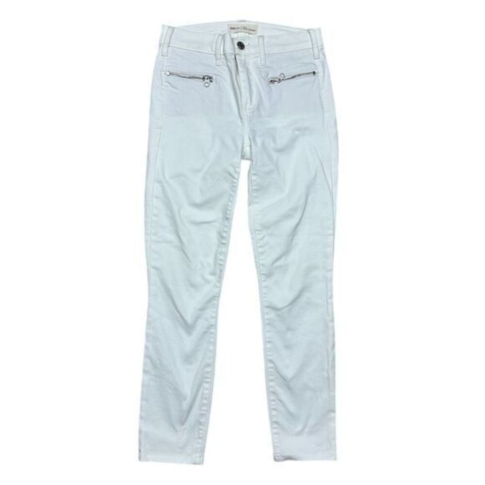 GAP Women's True Skinny Jeans Size‎ 25 White Mid Rise Denim Summer Preppy
